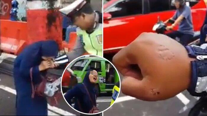  Video Viral Wanita Berjilbab Gigit Polisi Gara-gara Kena Tilang