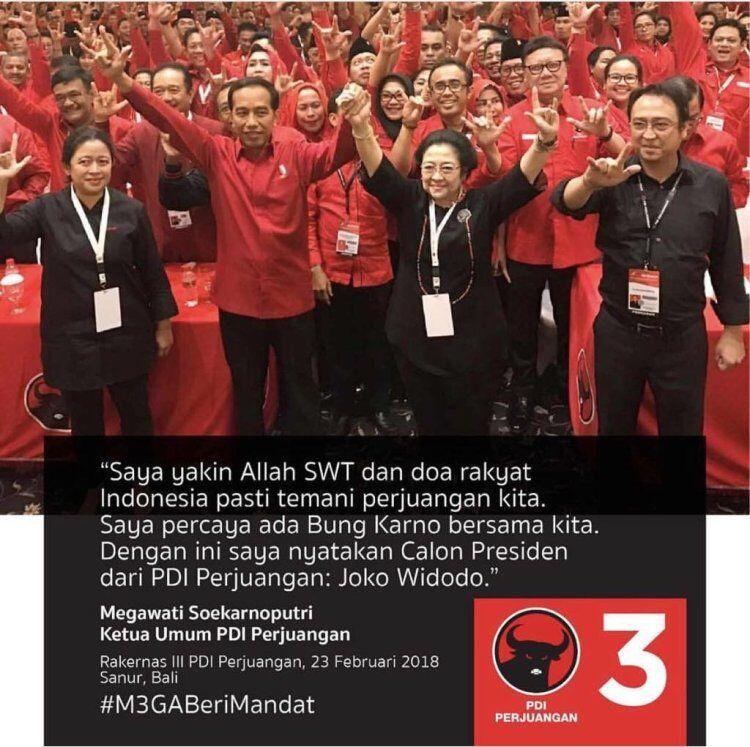 PDIP tetapkan Jokowi jadi Capres 2019,Hastag #T3tepJokowi mengema di twitter