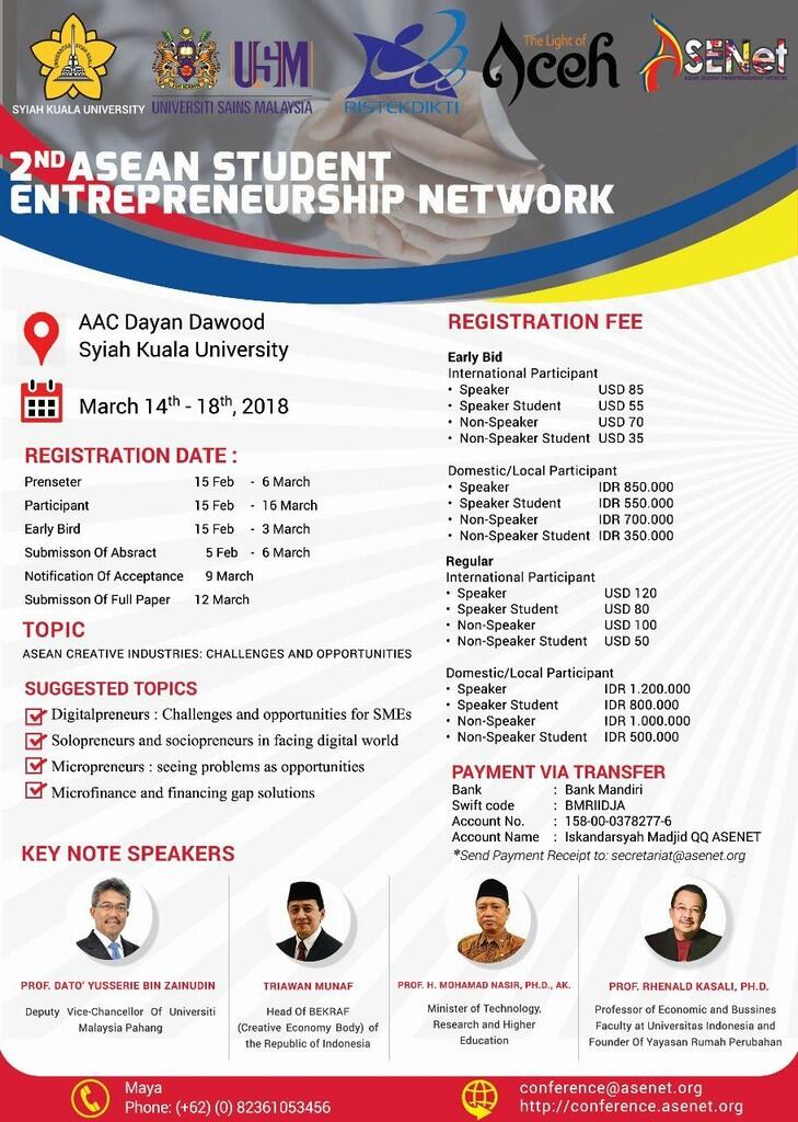 &#91;Event&#93; ASEAN Student Entrepreneurship Network (ASENet)