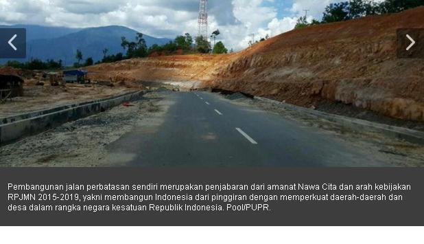 Tiga Tahun Jokowi, Jalan Perbatasan Kalimantan Tembus 1.488 Km