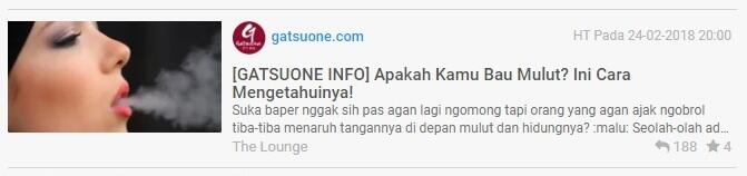 &#91;GATSUONE INFO&#93; Apakah Kamu Bau Mulut? Ini Cara Mengetahuinya!