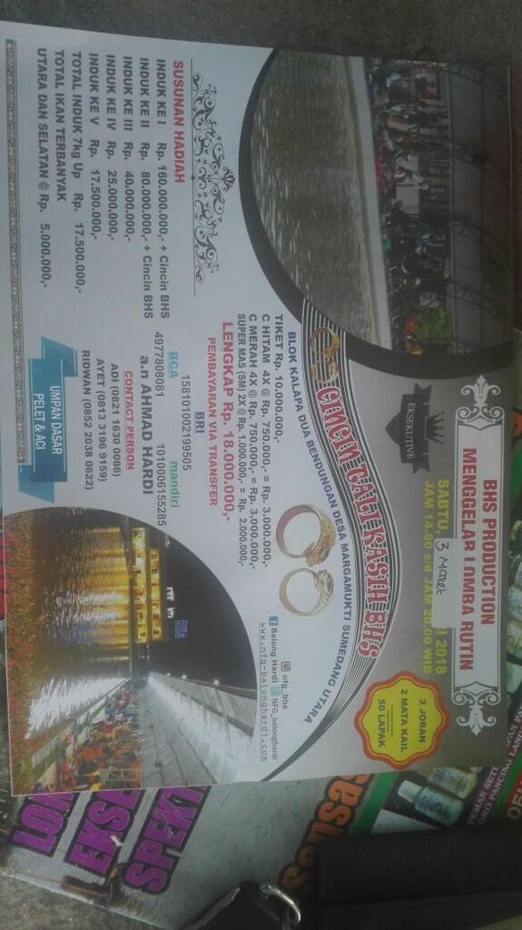 Info buat penggila lomba mancing eksekutif (dr berbagai kota) bulan maret 2018