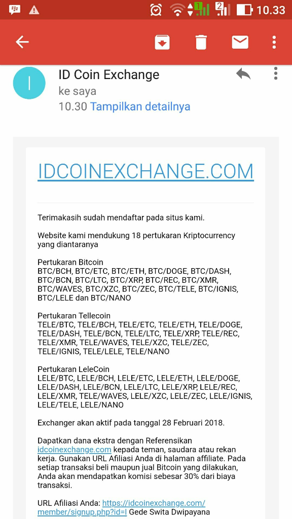 Exchanger Baru Asli Indonesia, Pesaing VIP Bitcoin.Bonus 30% Dari Transaksi Refferal
