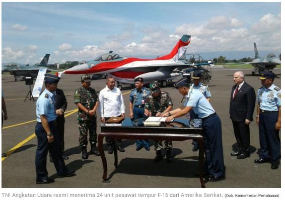 Indonesia Resmi Terima 24 Pesawat Tempur F-16 Hibah AS 