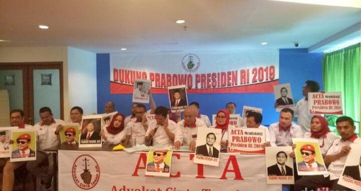 ACTA Deklarasikan Prabowo Sebagai Capres 2019