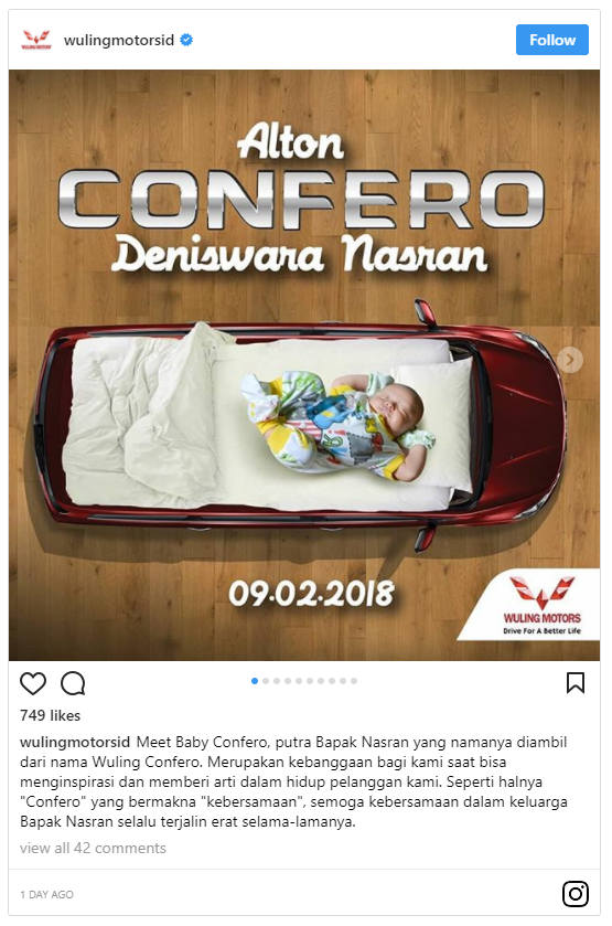 Ayah Bayi Confero Memang Suka Mobil Wuling
