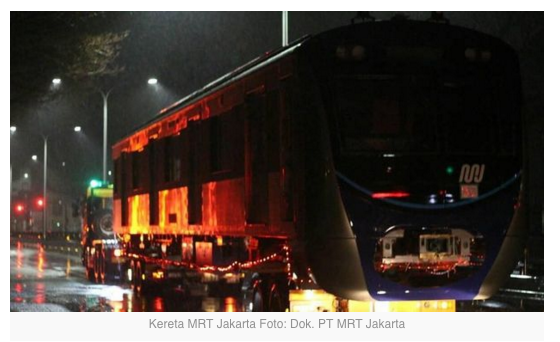 Kereta MRT akan Dikirim dari Jepang, Begini Persiapannya