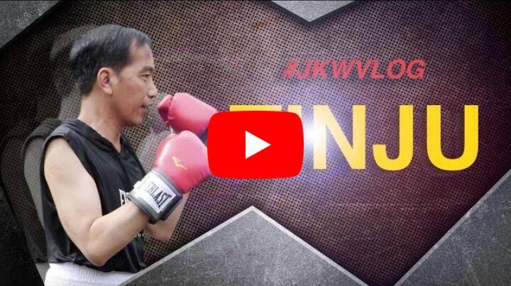 Jokowi Bikin Vlog Latihan Tinju

