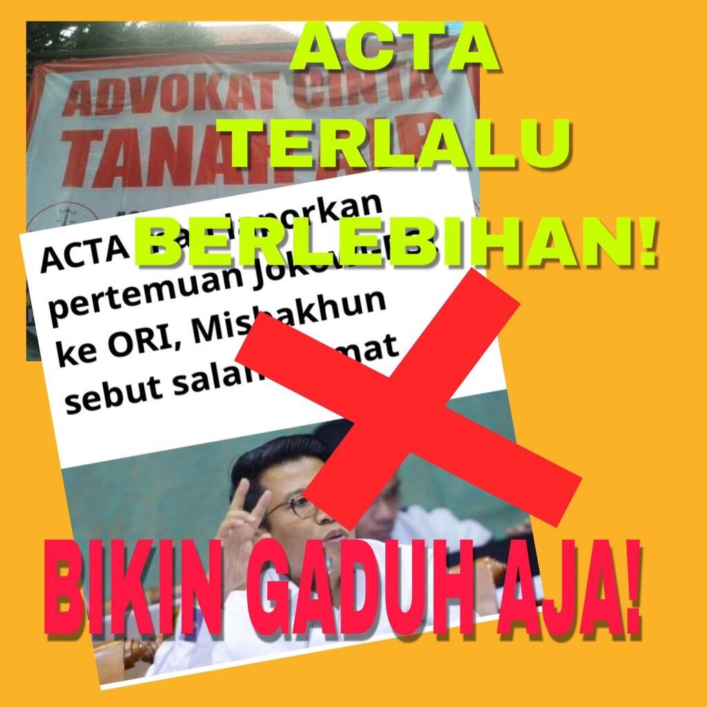 Pelaporan Pertemuan PSI dan Presiden Ke Ombudsman oleh ACTA Dinilai Salah Alamat