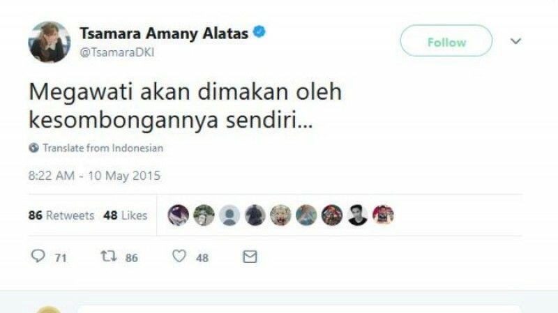 Pernah Nyerang Bu Mega, Tsamara Hapus Twitnya, Netiz: Jejak Digital Memang Kejam, Dik