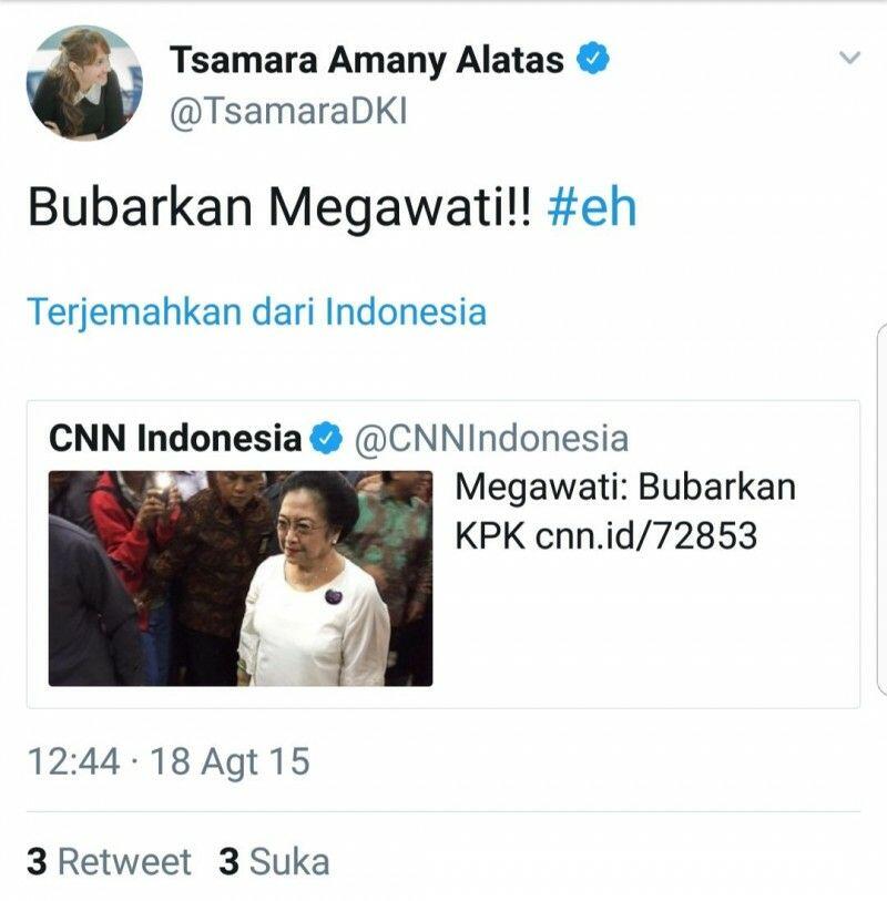 Pernah Nyerang Bu Mega, Tsamara Hapus Twitnya, Netiz: Jejak Digital Memang Kejam, Dik