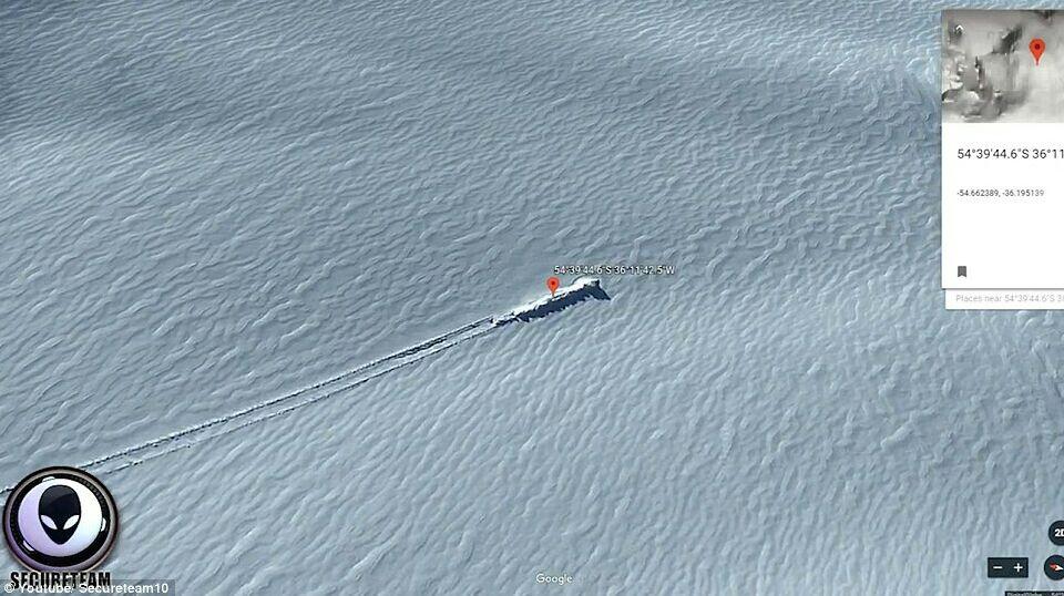Pesawat Alien Yang Ditemukan Di Google Earth di Antartika Hanya Sepotong Es