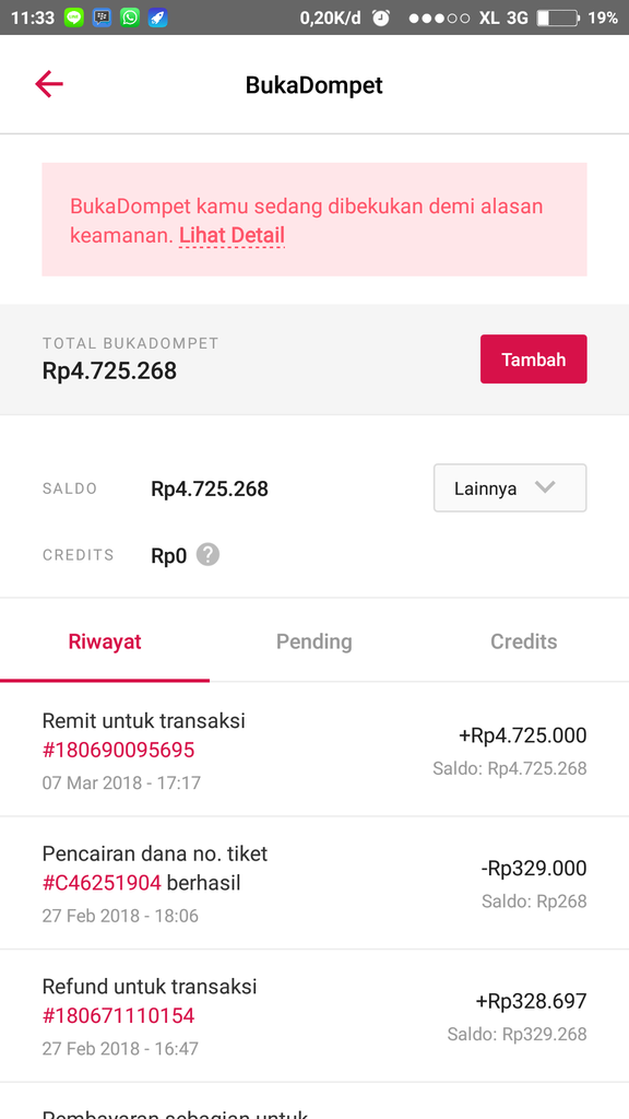 BUKADOMPET DI AKUN BUKALAPAK DIBEKUKAN SECARA SEPIHAK.