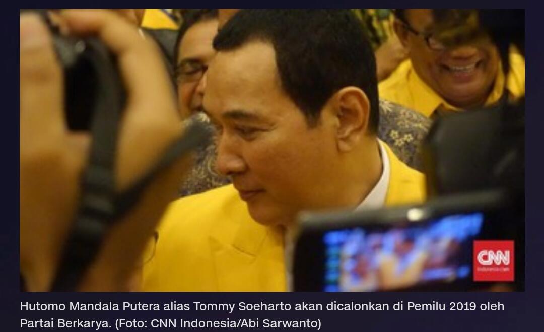 Dianggap Titisan Soeharto, Tommy Direkomendasikan Jadi Capres