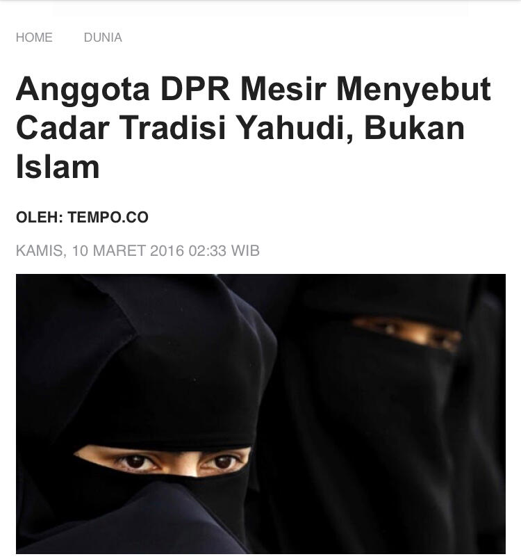 Ketum PPP: Larangan Bercadar Langgar Kebebasan Berkeyakinan