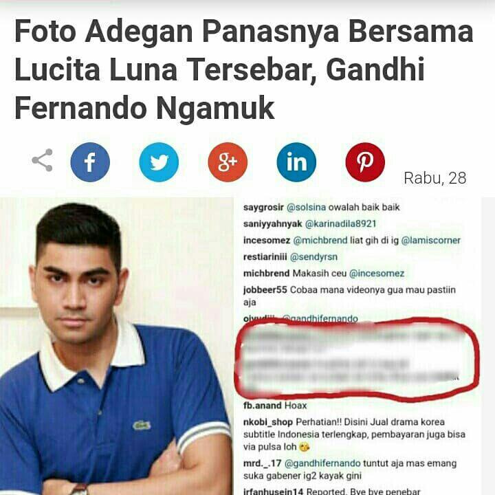 WoW Foto Adegan Panas Dengan Lucinta Luna Tersebar , Gandhi Fernando Ngamuk
