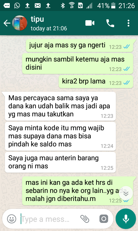 hampir kena tipu seller di to****dia dengan modus tokocash