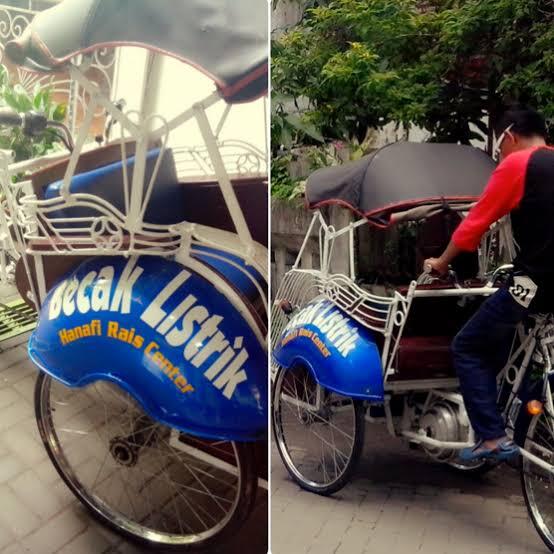 Hanafi Rais Ajak Pengunjung Car Free Day Naik Becak Listrik