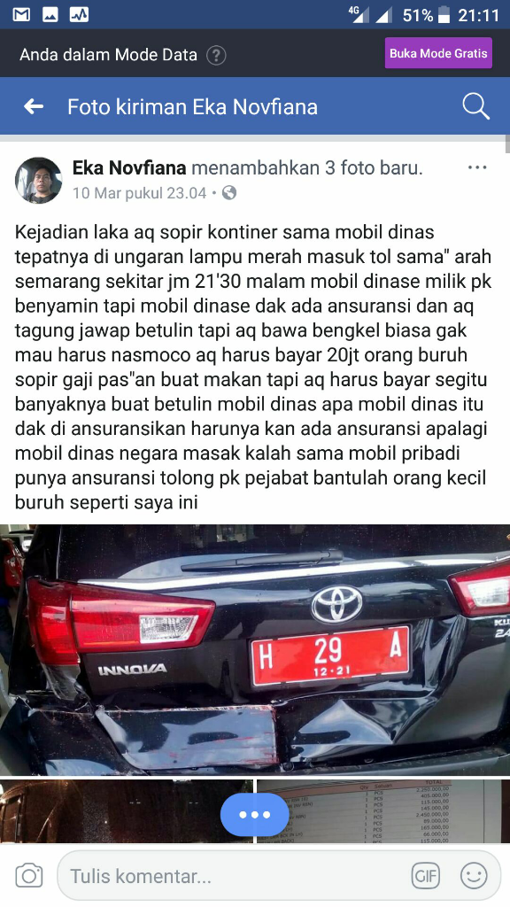 Sopir Kontainer Diminta Ganti Rugi 20Jt, Tabrakan Dengan Mobil Dinas Tanpa Asuransi