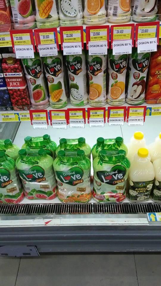 Beda Harga Love Juice 1 Liter di Hypermart Pejaten Village