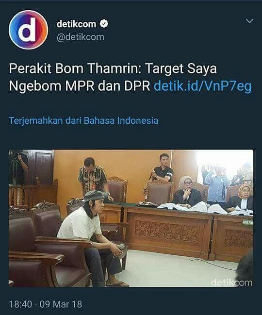 Perakit Bom Thamrin ''Target Saya Ngebom MPR dan DPR'' ++Jokes