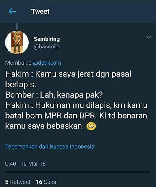 Perakit Bom Thamrin ''Target Saya Ngebom MPR dan DPR'' ++Jokes