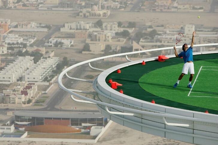 Ini Dia Lapangan Tenis Tertinggi di Dunia, Lokasinya Ada di Dubai
