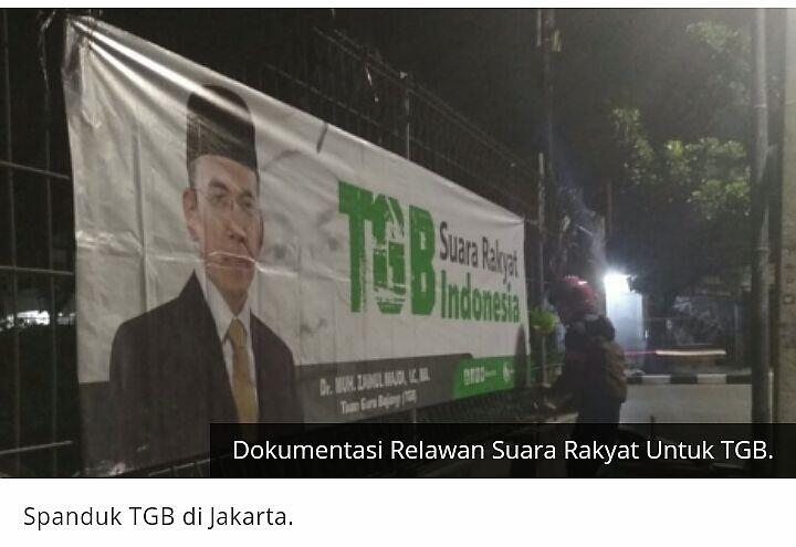 Spanduk Dukungan untuk TGB Mulai Bermunculan di Jakarta