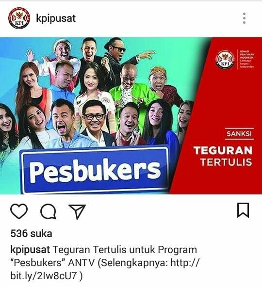 KPI Layangkan Surat Teguran untuk Pesbukers, Netizen Minta Tayangan Segera Dihentikan
