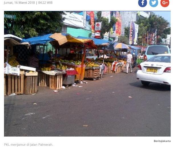 PKL Menjamur di Jalan Palmerah, Ini Tanggapan Kasatpol DKI