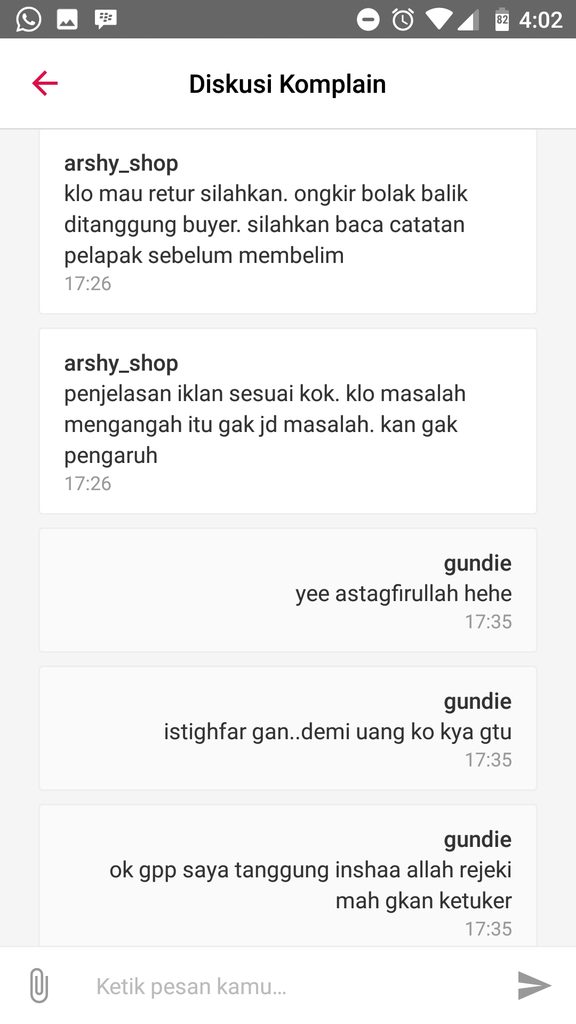 Surat Terbuka Arshy Comp/Arshy Shop/Arsy pelapak di BUKALAPAK dari PALU