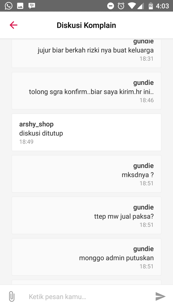 Surat Terbuka Arshy Comp/Arshy Shop/Arsy pelapak di BUKALAPAK dari PALU