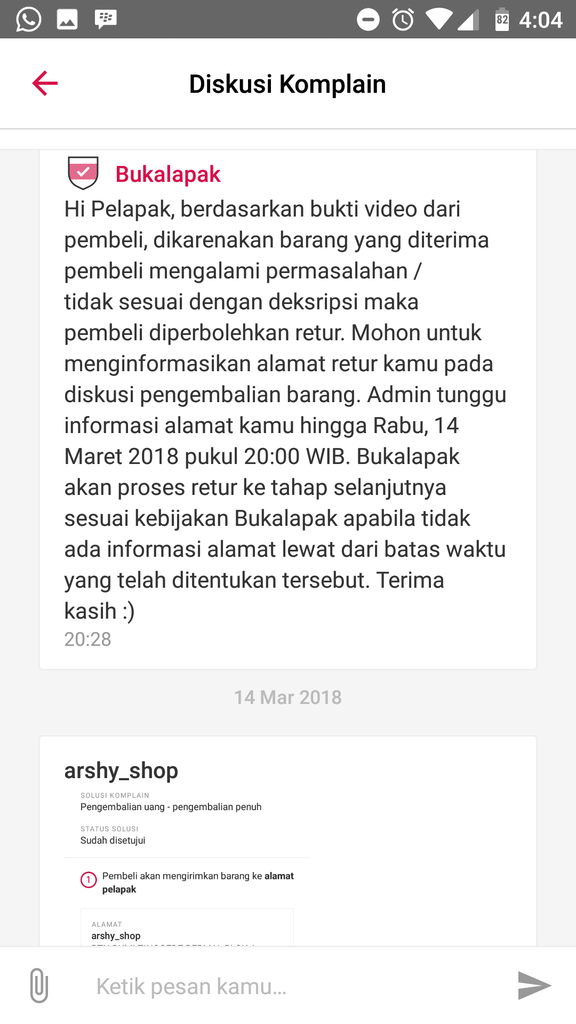 Surat Terbuka Arshy Comp/Arshy Shop/Arsy pelapak di BUKALAPAK dari PALU