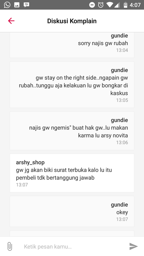 Surat Terbuka Arshy Comp/Arshy Shop/Arsy pelapak di BUKALAPAK dari PALU