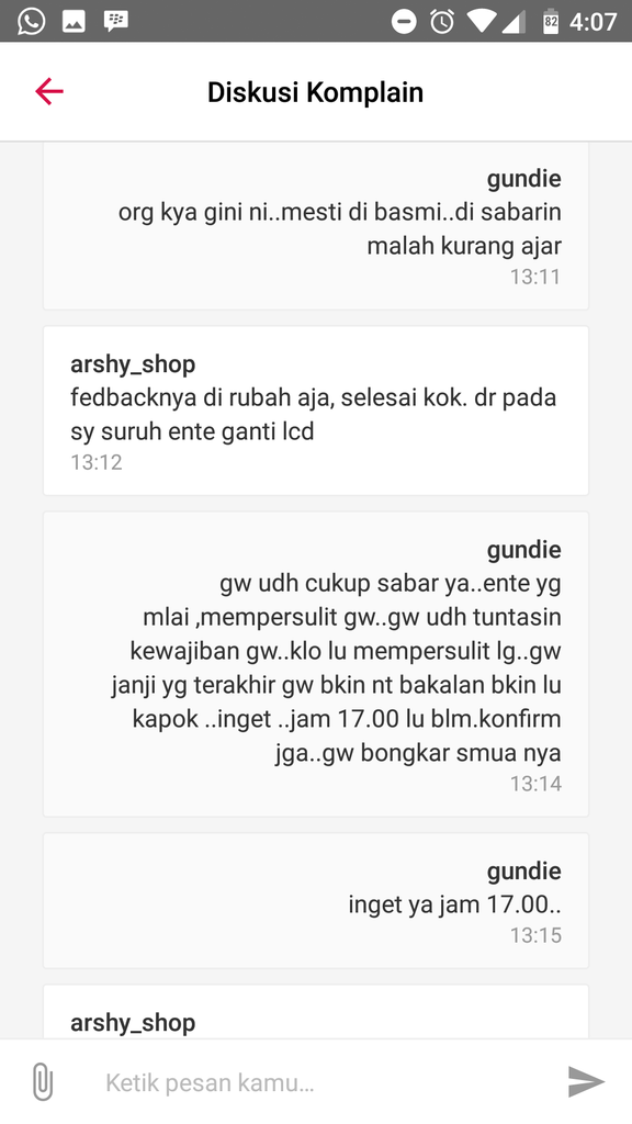 Surat Terbuka Arshy Comp/Arshy Shop/Arsy pelapak di BUKALAPAK dari PALU