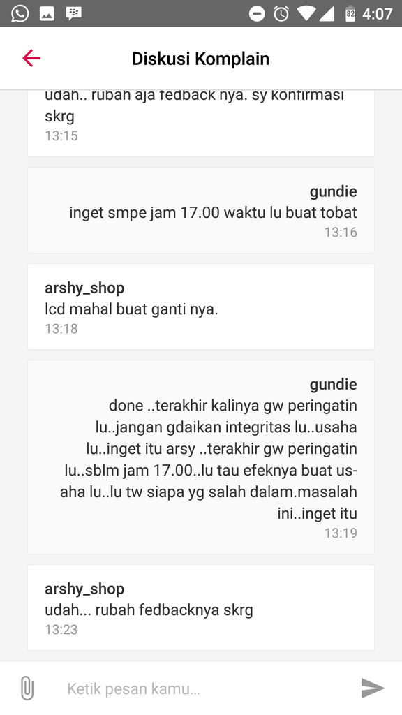 Surat Terbuka Arshy Comp/Arshy Shop/Arsy pelapak di BUKALAPAK dari PALU