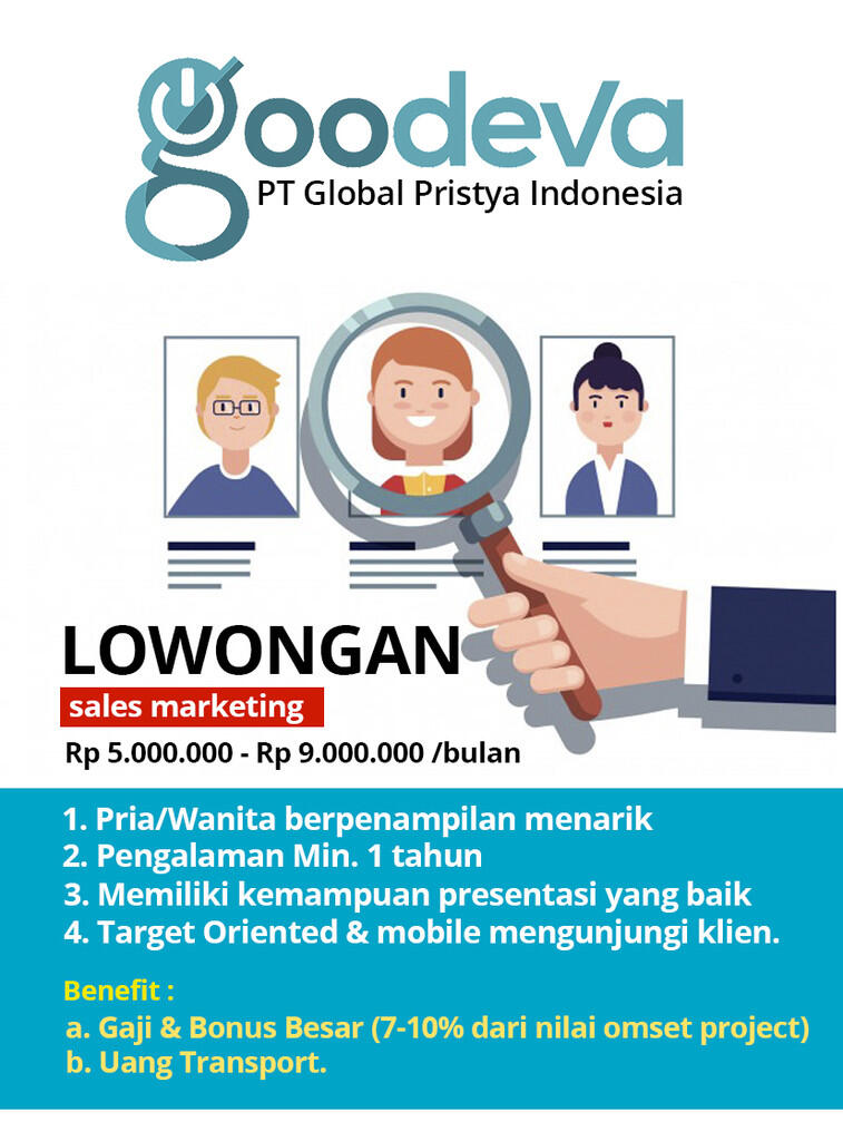 LOWONGAN Sales Marketing | #BONUS 10% dri penjualan | BEKASI /JAKARTA | Perusahaan IT