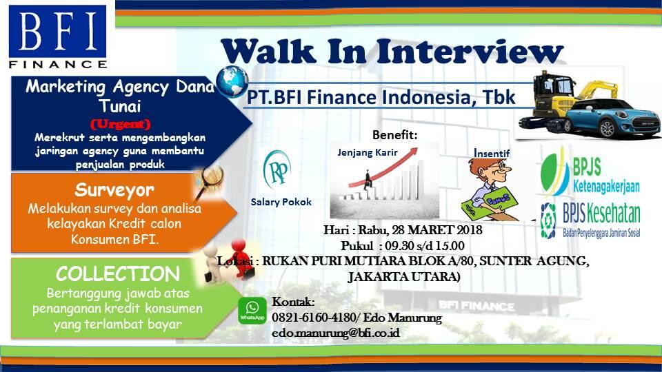 WALKIN INTERVIEW PT.BFI FINANCE INDONESIA, Tbk