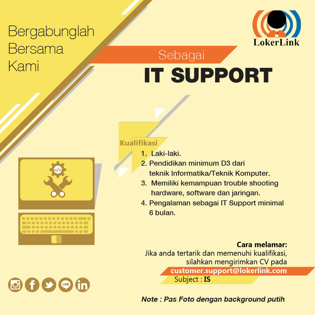 Hiring! IT SUPPORT (Jakarta)