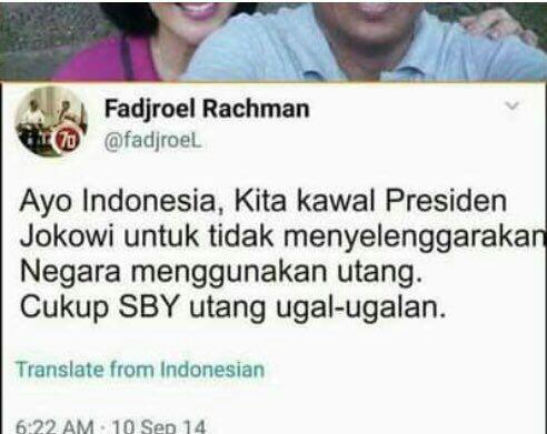 Cuitan Fadjroel Rahman soal Utang SBY Tersebar, Fahri Hamzah: Contoh Anak Buah Ikut