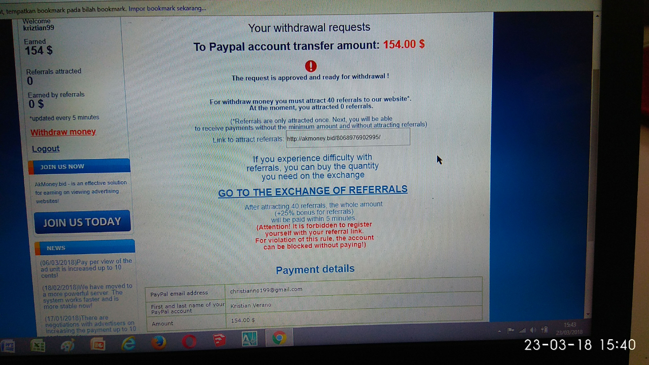 Woow.. Depan Komputer 1 Jam Bisa Dapat $ 100 Bahkan Lebih....!!!