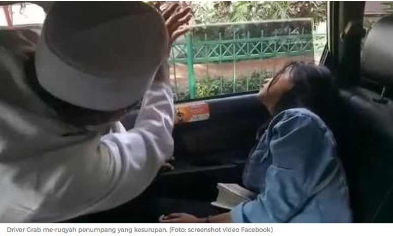 Viral Video Driver Taksi Online Ruqyah Penumpang Kesurupan