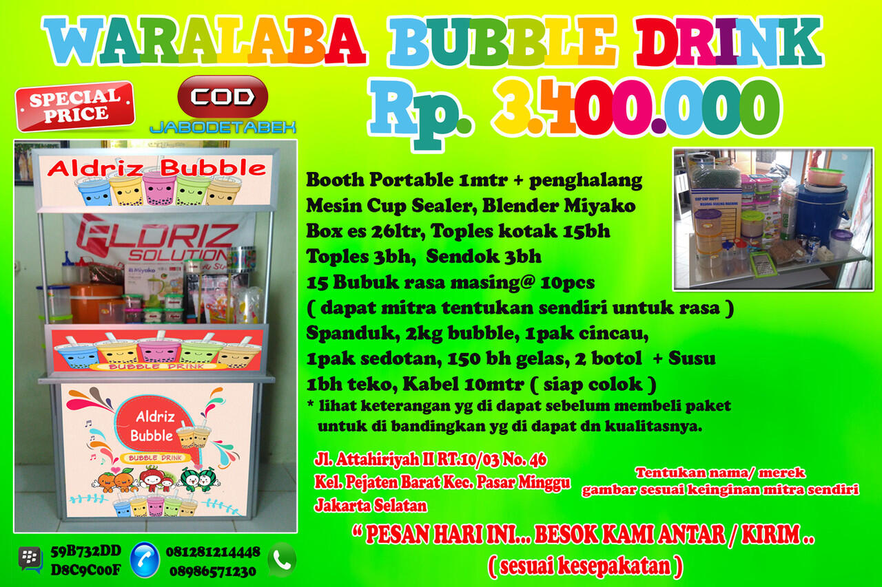 PAKET USAHA ALDRIZ BUBBLE DRINK