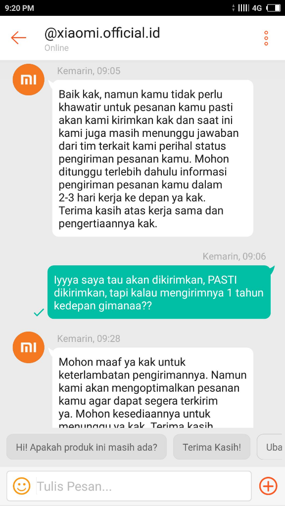 XIAOMI OFFICIAL SHOP (SHOPEE) MENGECEWAKAN SEKALI