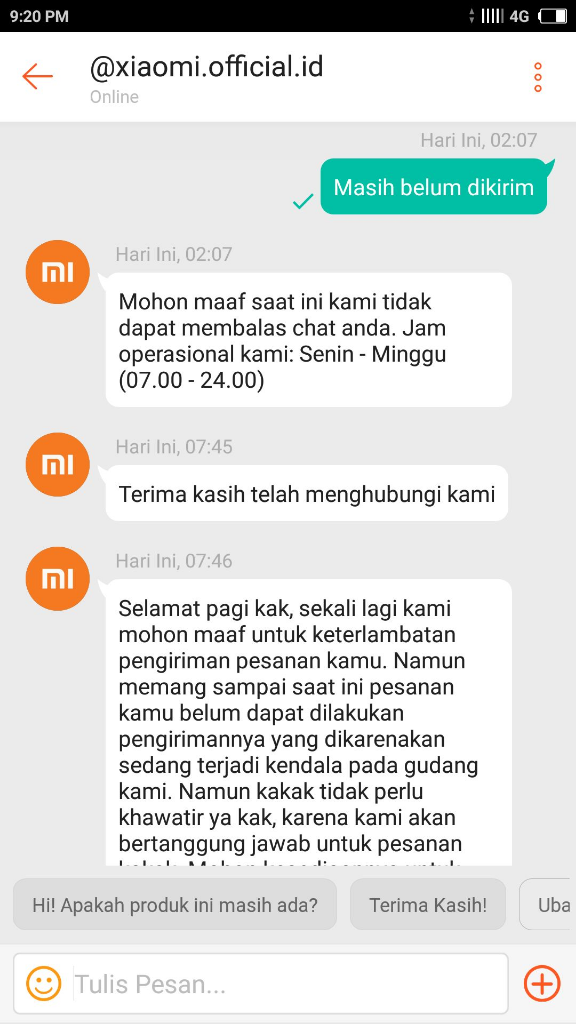 XIAOMI OFFICIAL SHOP (SHOPEE) MENGECEWAKAN SEKALI