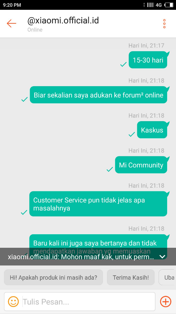 XIAOMI OFFICIAL SHOP (SHOPEE) MENGECEWAKAN SEKALI