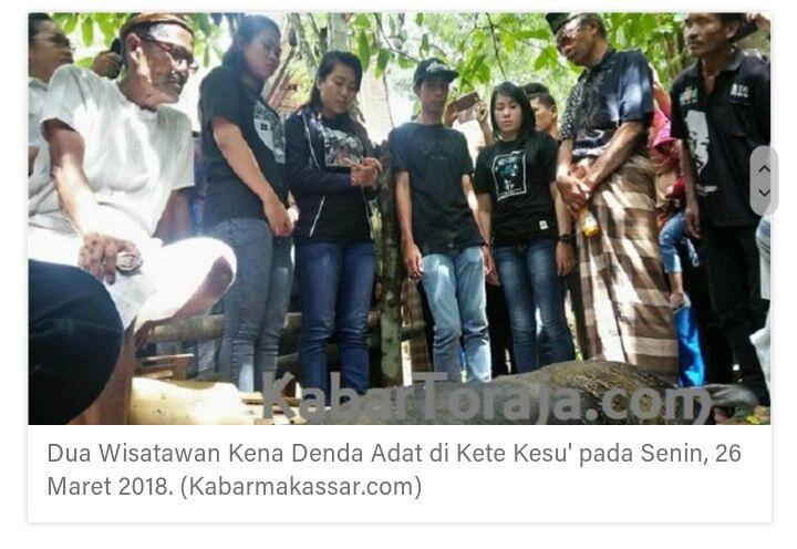 Lecehkan Leluhur Toraja, Dua Wisatawan Menangis Jalani Hukum Adat