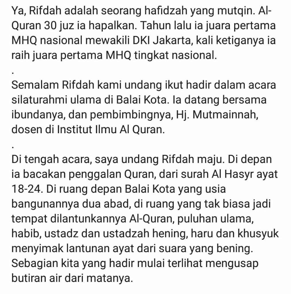 Rifdah Farnidah Asal Sumedang Yg Juara 2 Musabaqah Hifzhil Quran Internasional