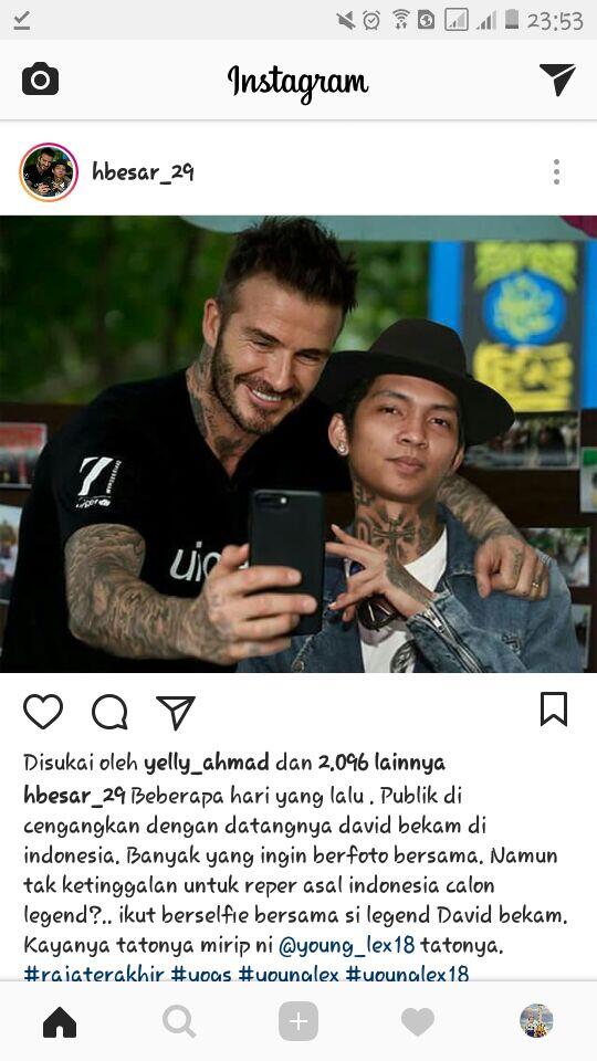 Bikin Ngiri !!! Younglex Selfie Bareng David Beckham