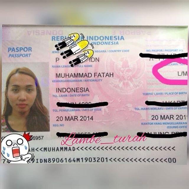 Muncul Foto Paspor Muhammad Fatah,Netter Bandingkan Permak Muka Lucinta Luna.muluz